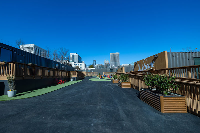 The courtyard at The Melody in Atlanta, Georgia